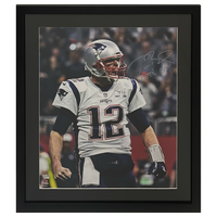 Tom Brady Autographed "Let's Go!" Patriots  26" x 30" Framed 20" x 24" Photo Fanatics