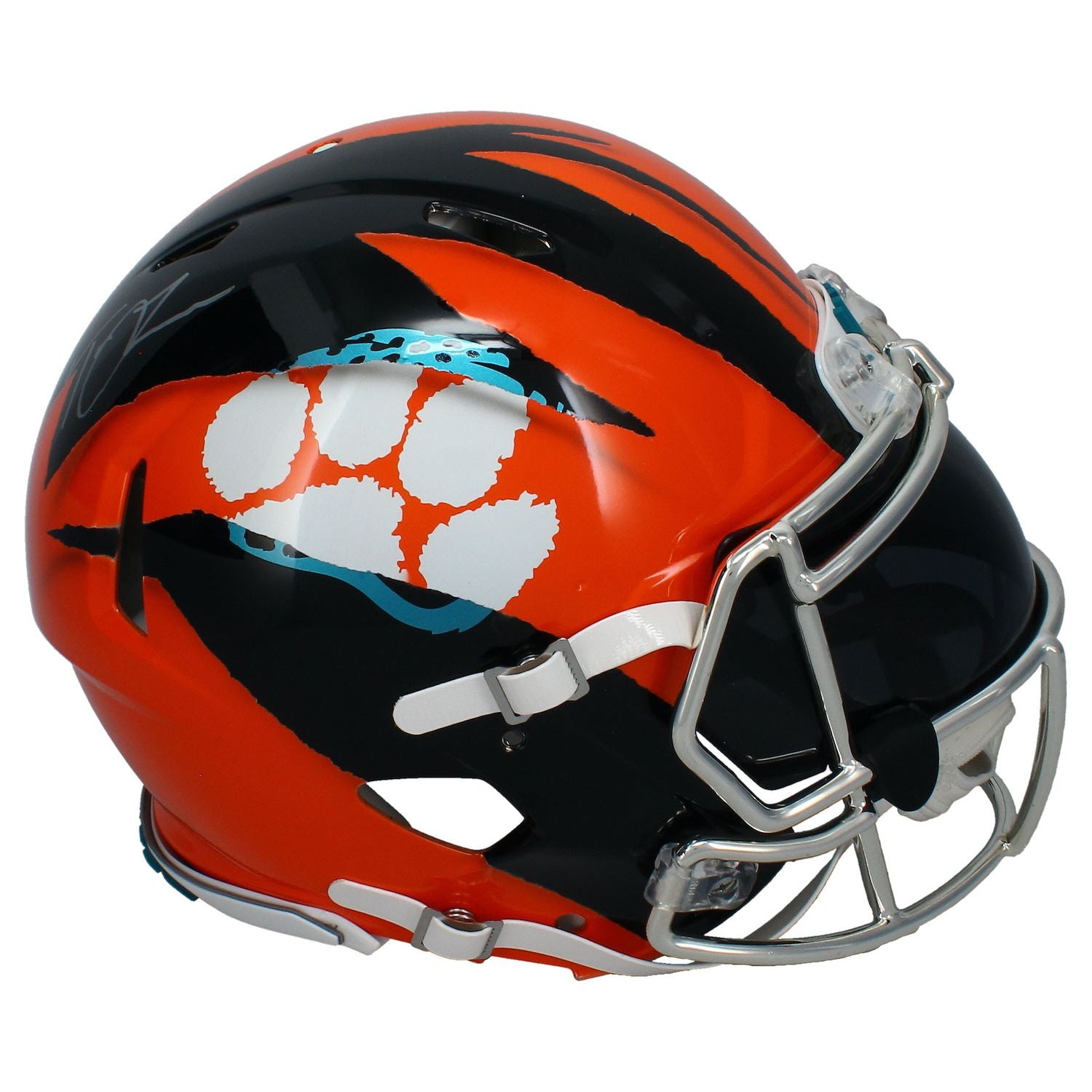 Trevor Lawrence Autographed Jaguars / Clemson Ripped Authentic Helmet Fanatics