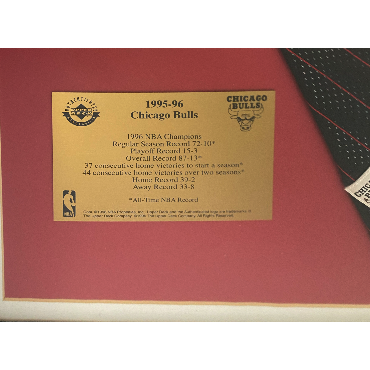 Michael Jordan Autographed Chicago Bulls "72-10" Authentic Pinstripe Jersey UDA LE 42/72