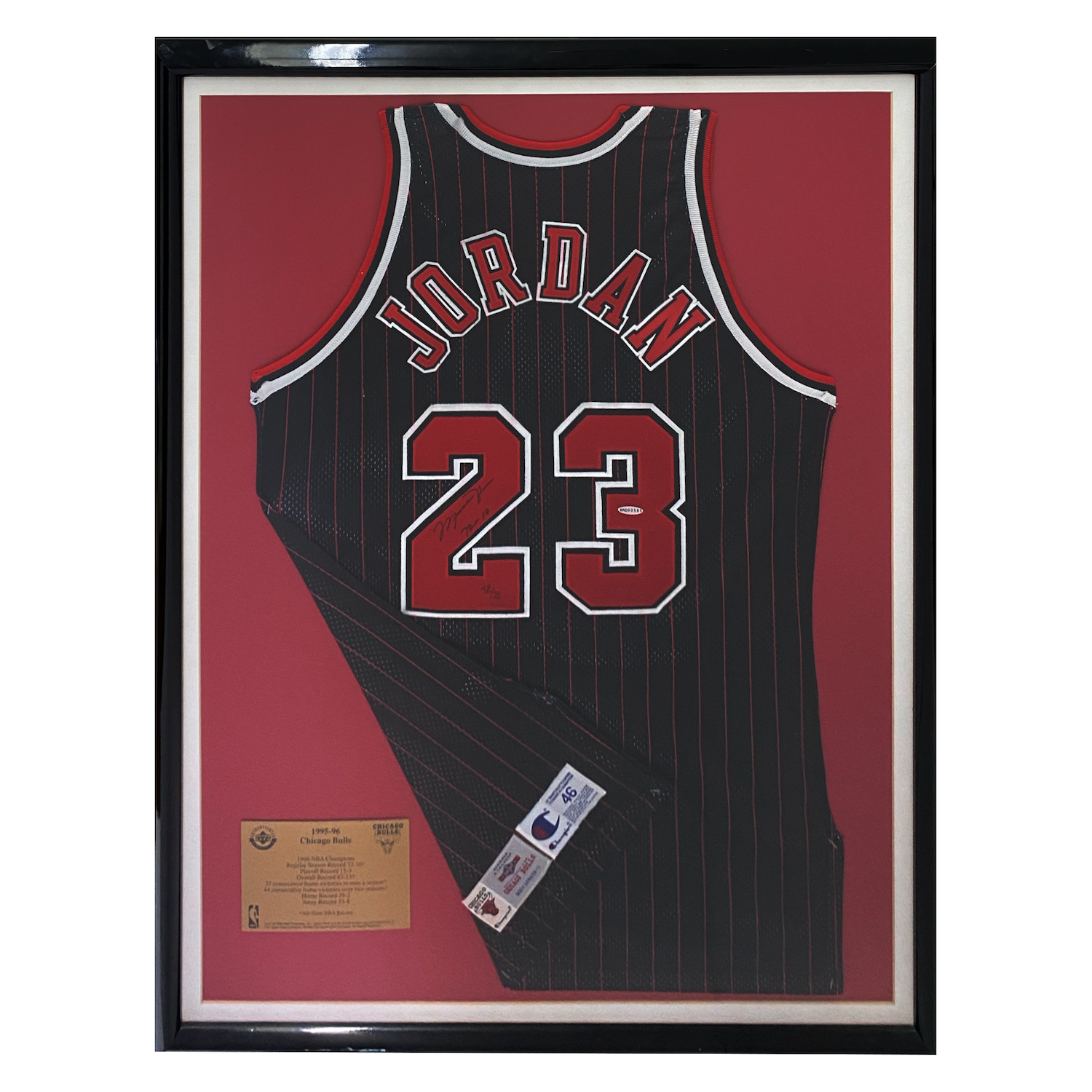 Michael Jordan Autographed Chicago Bulls "72-10" Authentic Pinstripe Jersey UDA LE 42/72