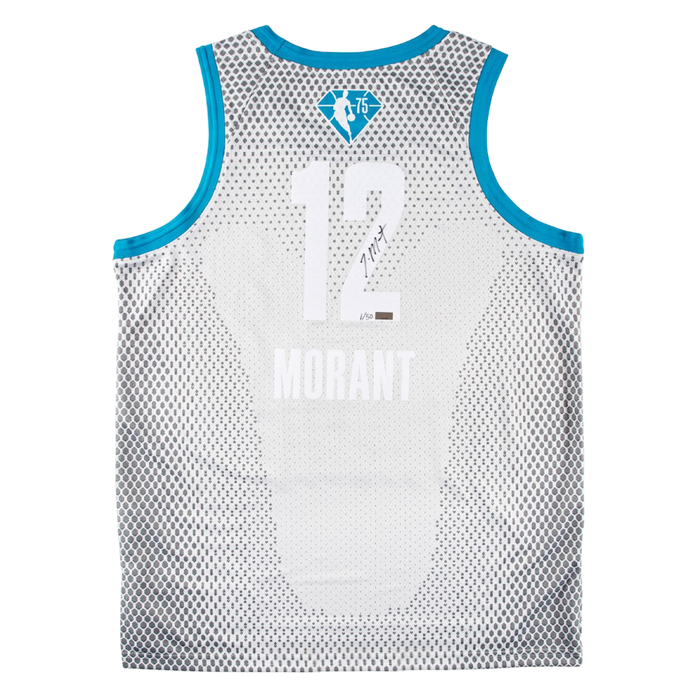 JA MORANT Autographed Memphis Grizzlies 2022 All Star Gray Jersey PANINI LE 1/50