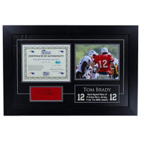 Tom Brady Autographed Framed Practice Used Jersey Piece Patriots Cert LE 6/11