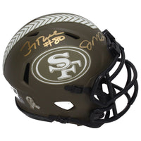 Joe Montana / Jerry Rice Autographed 49ers STS Mini Helmet Fanatics LE 24/24