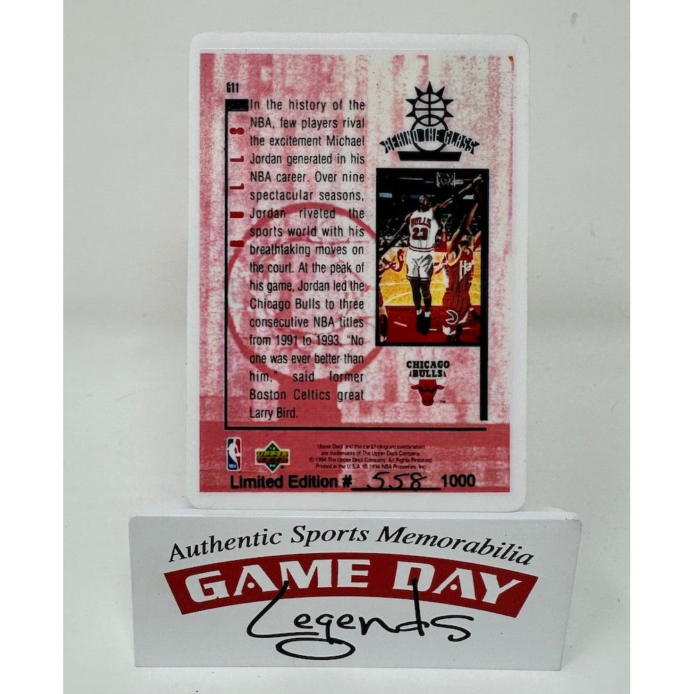 Michael Jordan Autographed Chicago Bulls 1996 Upper Deck Signature Series Porcelain 4 Card Set LE