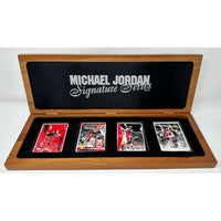 Michael Jordan Autographed Chicago Bulls 1996 Upper Deck Signature Series Porcelain 4 Card Set LE