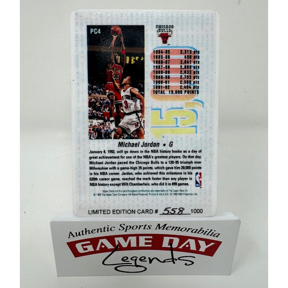 Michael Jordan Autographed Chicago Bulls 1996 Upper Deck Signature Series Porcelain 4 Card Set LE