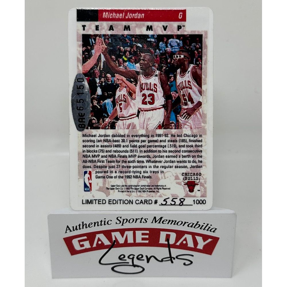 Michael Jordan Autographed Chicago Bulls 1996 Upper Deck Signature Series Porcelain 4 Card Set LE