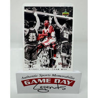 Michael Jordan Autographed Chicago Bulls 1996 Upper Deck Signature Series Porcelain 4 Card Set LE