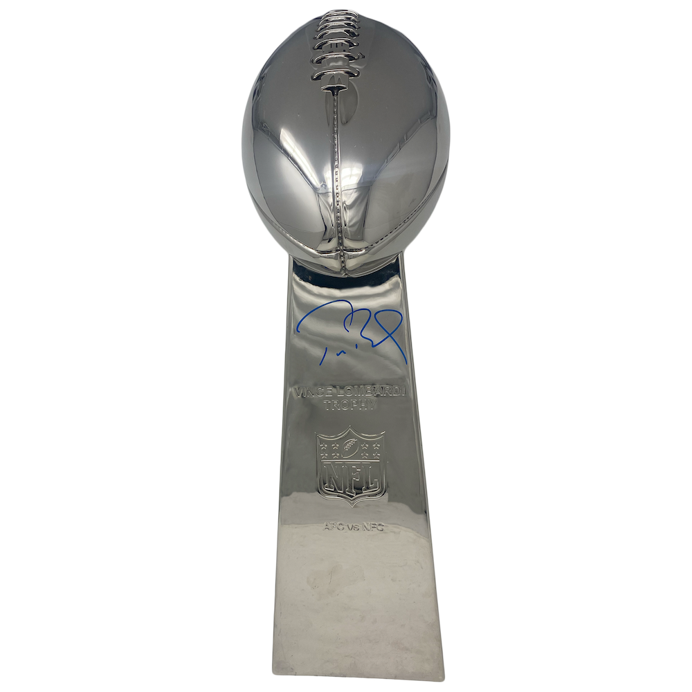 TOM BRADY Autographed New England Patriots Full Size Super Bowl Champion Lombardi Trophy JSA