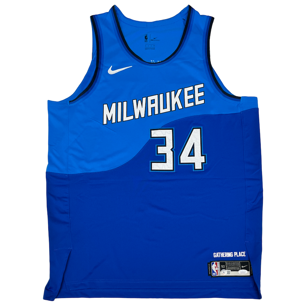 GIANNIS ANTETOKOUNMPO Milwaukee Bucks Autographed City Edition Authentic Jersey BECKETT