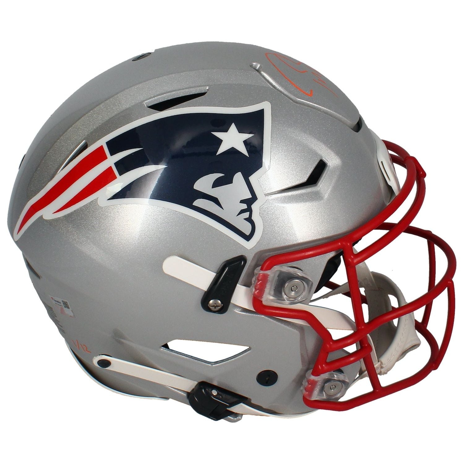 Tom Brady Autographed (Orange) Patriots Speed Flex Helmet Fanatics LE 1/12