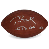 Tom Brady Autographed Lets Go Metallic Patriots Logo Football Fanatics LE 12/12