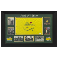 Jack Nicklaus Autographed 2016 Masters Flag Custom 37" x 28" Framed Display w/ Photos JSA
