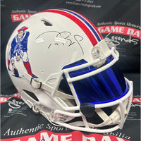 Tom Brady Autographed Patriots Throwback Authentic Speed Helmet with Visor Fanatics