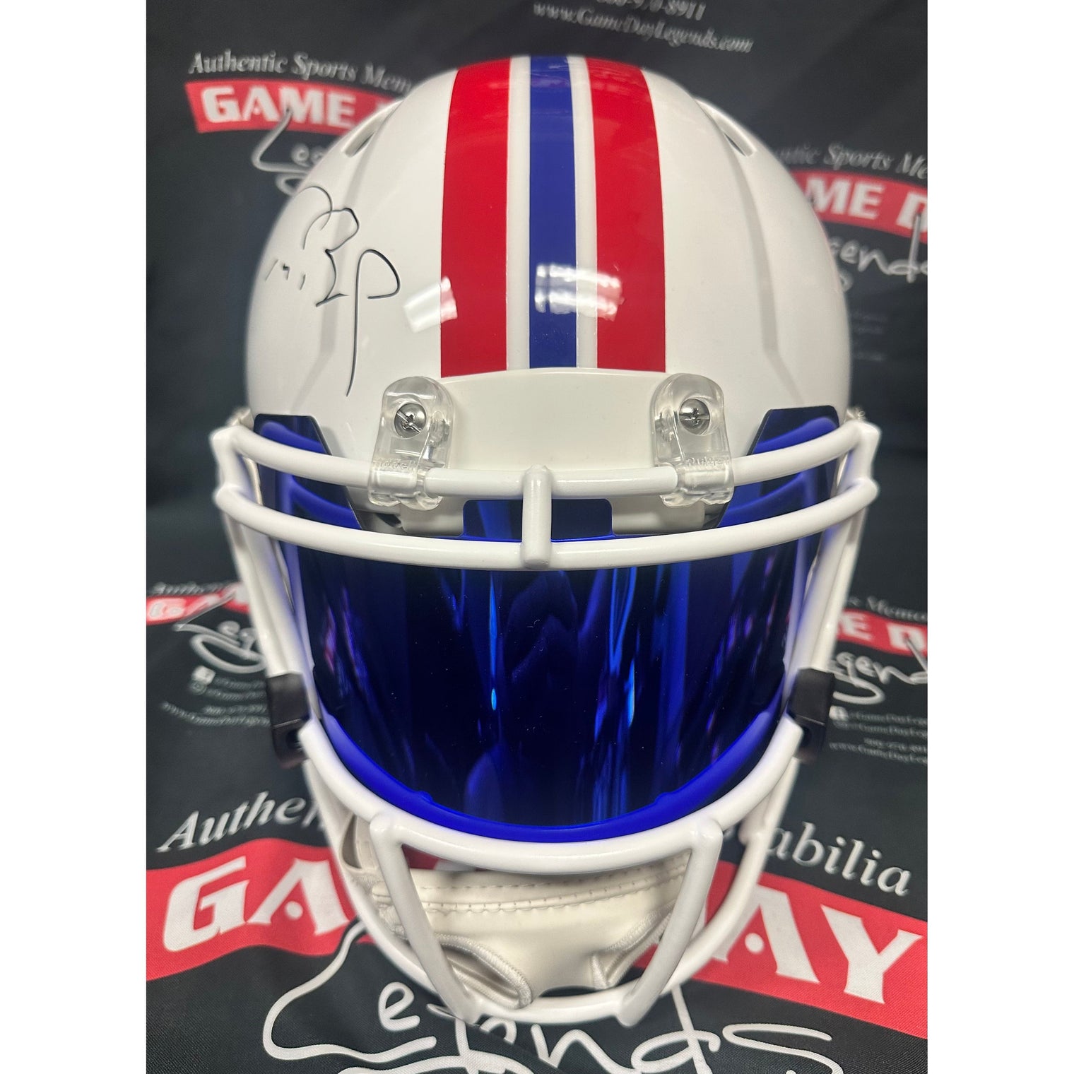 Tom Brady Autographed Patriots Throwback Authentic Speed Helmet with Visor Fanatics