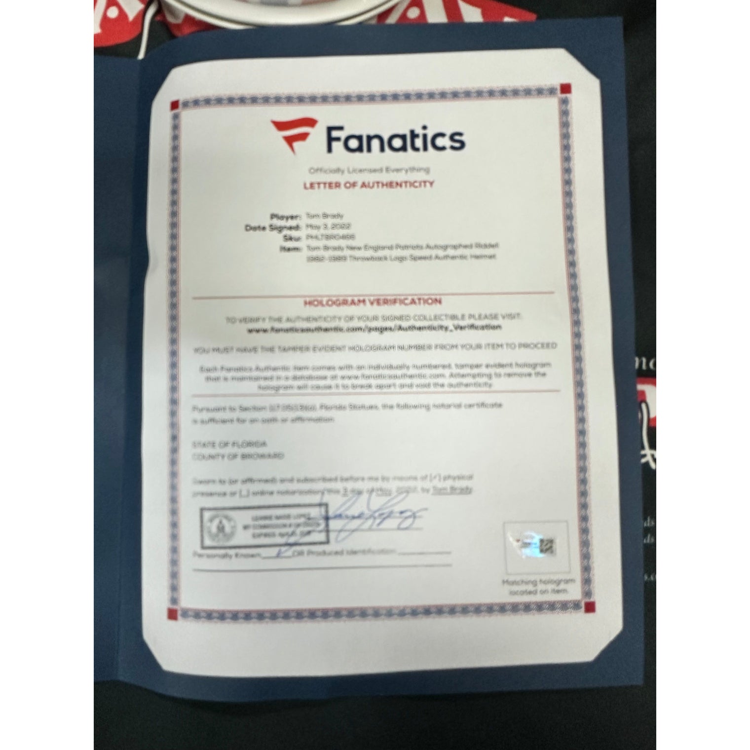 Tom Brady Autographed Patriots Throwback Authentic Speed Helmet with Visor Fanatics