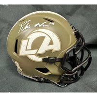 Puka Nacua Autographed Rams STS Mini Helmet Beckett