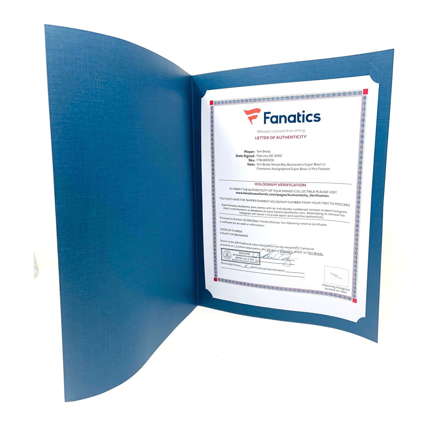 TOM BRADY Tampa Bay Buccaneers Autographed Super Bowl LV Pro Football FANATICS