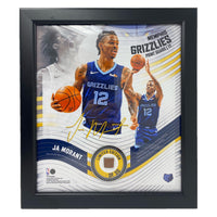 JA MORANT Memphis Grizzlies Framed 15 x 17 Game Used Basketball Collage LE 1/50