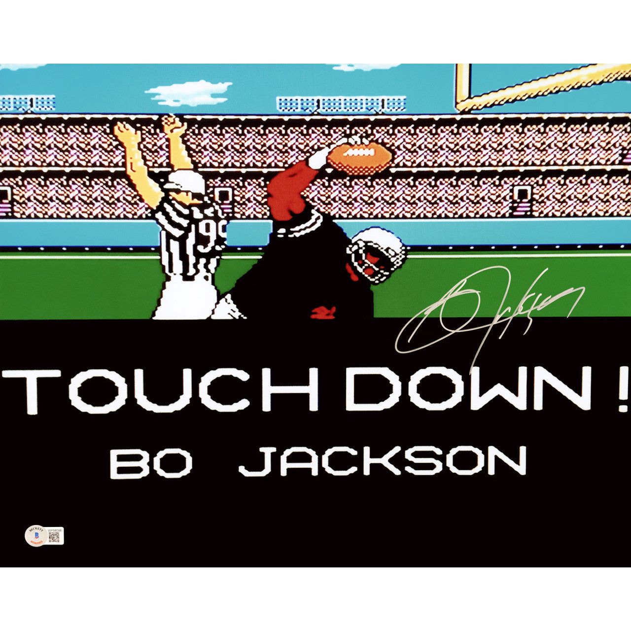 Bo Jackson Autographed Oakland Raiders Tecmo Bowl 16" x 20" Photograph Beckett
