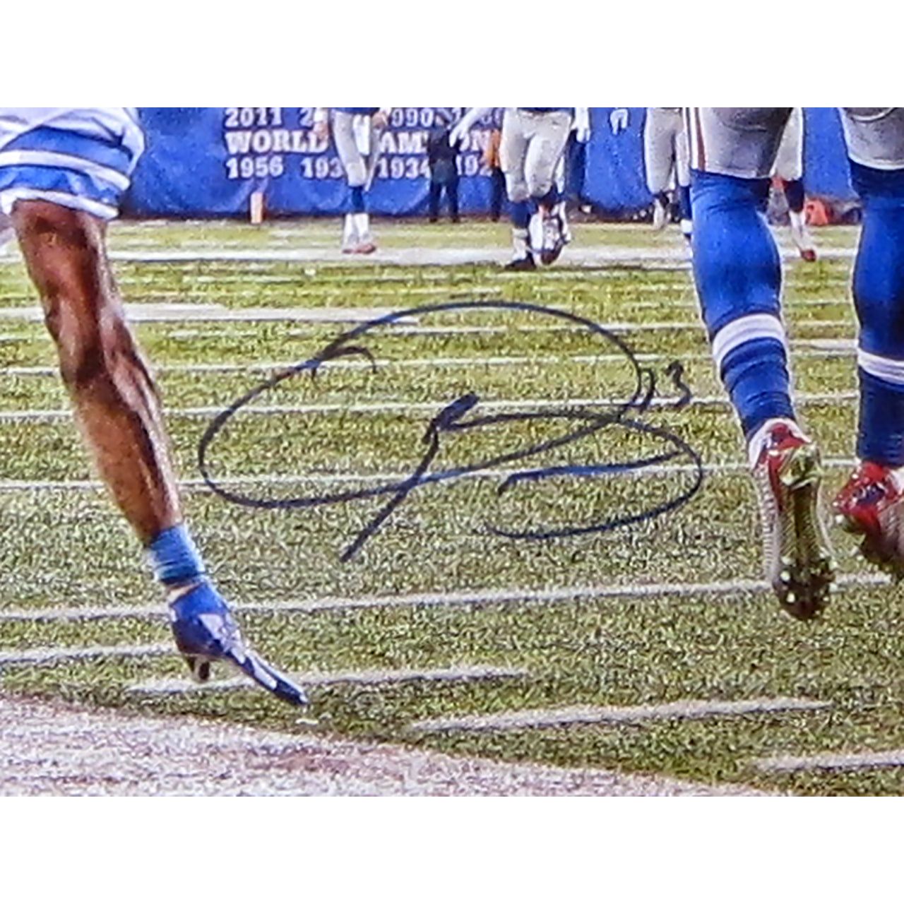 ODELL BECKHAM JR. Signed New York Giants Metallic Paper Photo LE of 113 STEINER