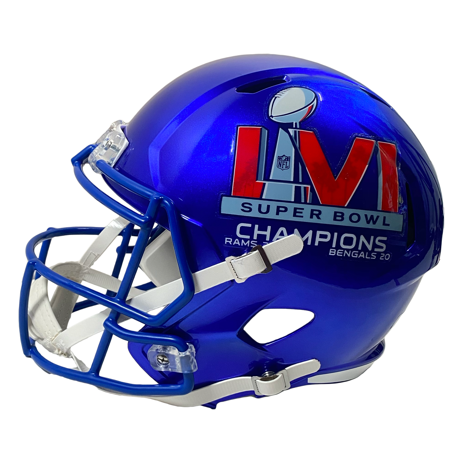 MATTHEW STAFFORD Autographed "SB LVI Champs" Rams Full Size Helmet FANATICS