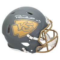 Patrick Mahomes Autographed Kansas City Chiefs "3X SB MVP" Slate Authentic Speed Helmet Beckett