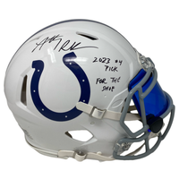 Anthony Richardson Autographed "2023 #4 Pick" Authentic Helmet Fanatics LE 23