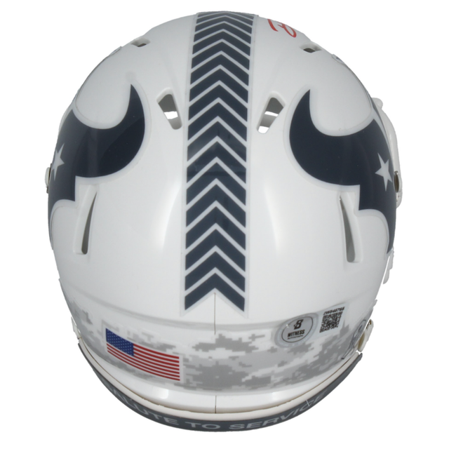 Dalton Schultz Autographed (Red Ink) Texans 2024 STS Mini Speed Helmet Beckett