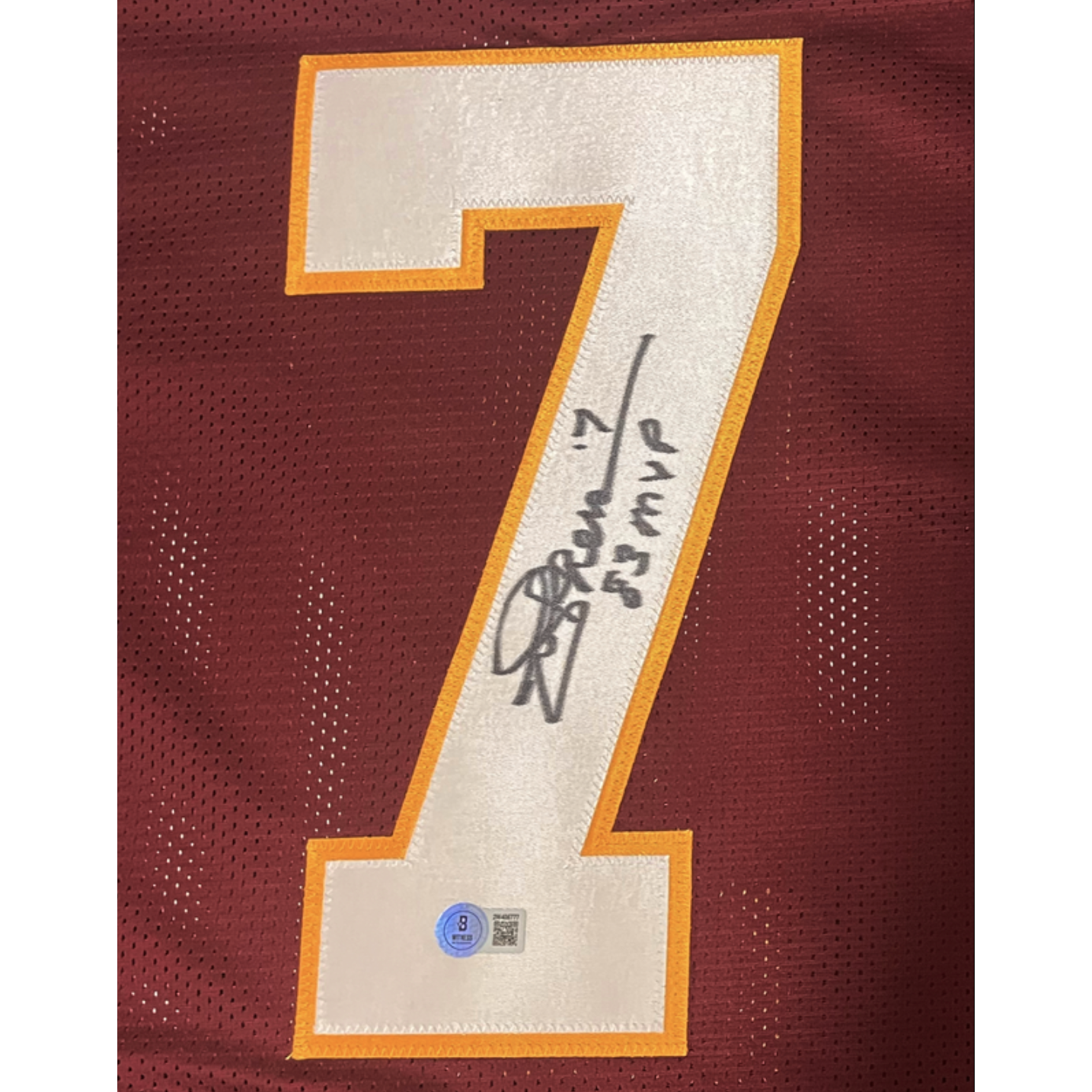 Joe Theismann of the Redskins Autographed "83 MVP" Custom #7 Jersey Beckett