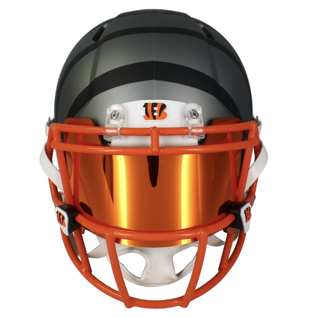 Joe Burrow Autographed  Cincinnati Bengals Custom 'Drip' Authentic Helmet w/ Visor Fanatics