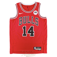 Matas Buzelis Autographed Chicago Bulls Red Icon Edition Swingman Jersey Panini