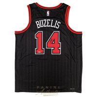 Matas Buzelis Autographed Chicago Bulls Black Statement Edition Jersey Panini