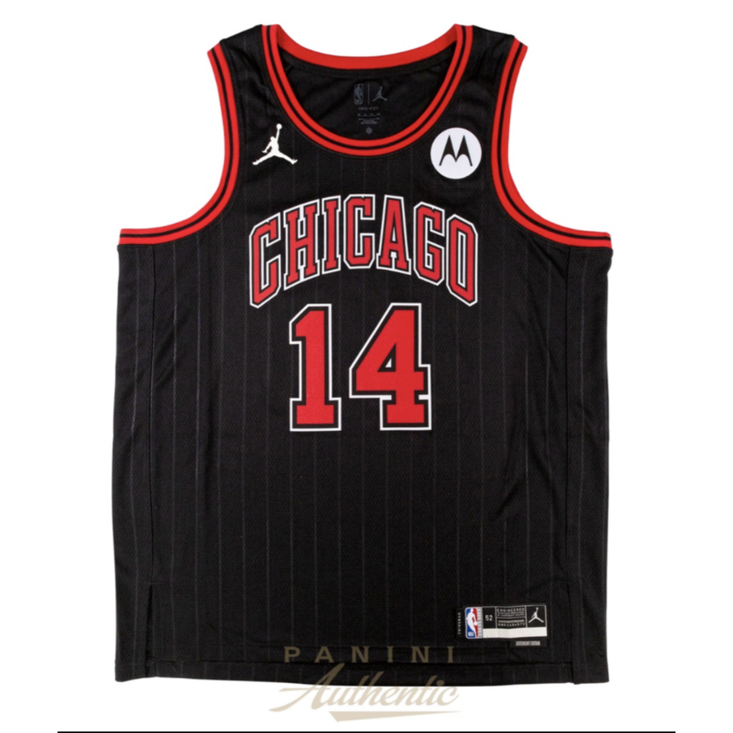Matas Buzelis Autographed Chicago Bulls Black Statement Edition Jersey Panini