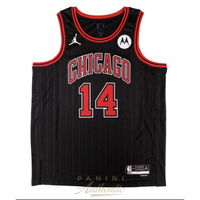 Matas Buzelis Autographed Chicago Bulls Black Statement Edition Jersey Panini