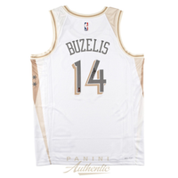 Matas Buzelis Autographed Chicago Bulls White 2025 City Edition Jersey Panini
