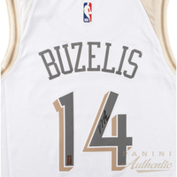 Matas Buzelis Autographed Chicago Bulls White 2025 City Edition Jersey Panini