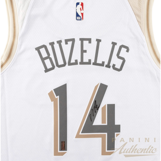 Matas Buzelis Autographed Chicago Bulls White 2025 City Edition Jersey Panini
