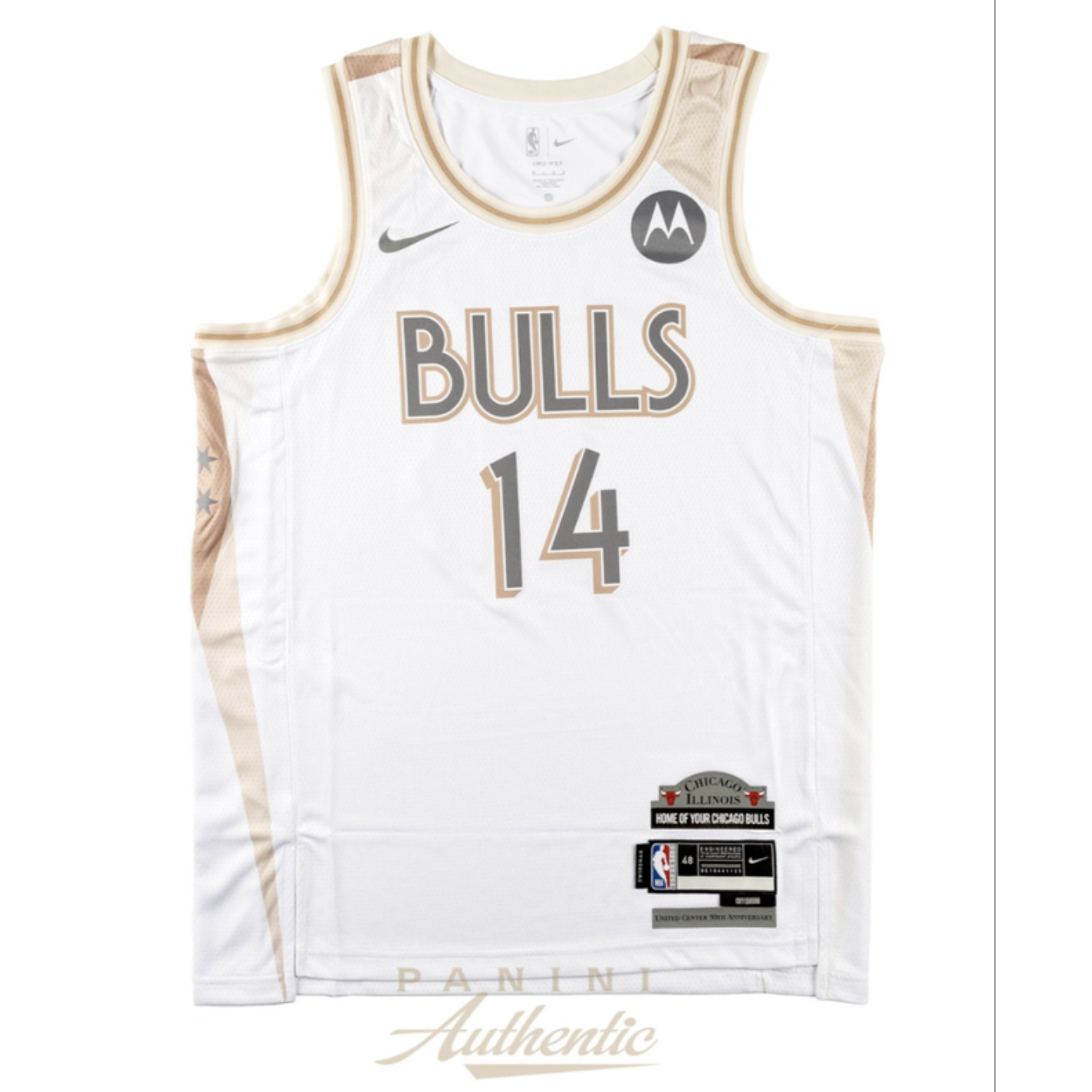 Matas Buzelis Autographed Chicago Bulls White 2025 City Edition Jersey Panini