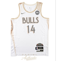 Matas Buzelis Autographed Chicago Bulls White 2025 City Edition Jersey Panini