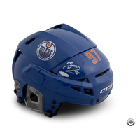 Connor McDavid Autographed CCM Edmonton Oilers Authentic Helmet UDA