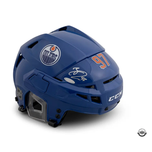 Connor McDavid Autographed CCM Edmonton Oilers Authentic Helmet UDA