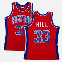 Grant Hill Autographed Detroit Pistons Red Mitchell & Ness 1994-95 Throwback Swingman Jersey Fanatics