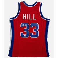 Grant Hill Autographed Detroit Pistons Red Mitchell & Ness 1994-95 Throwback Swingman Jersey Fanatics
