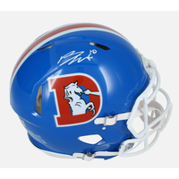 Bo Nix Autographed Denver Broncos 1975-96 Throwback Speed Authentic Helmet Beckett