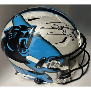 Steve Smith Autographed Panthers Custom "Ripped" Authentic Helmet Radtke