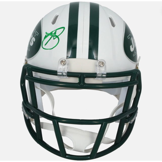 Minkah Fitzpatrick Autographed New York Jets White 2024 Alternate Onfield Classic Speed Mini Helmet JSA Witnessed