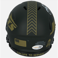Minkah Fitzpatrick Autographed New York Jets 2025 Salute to Service Speed Mini Helmet JSA Witnessed