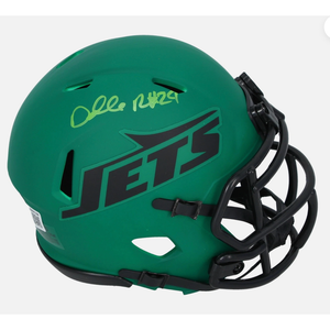 Darrelle Revis Autographed New Yor Jets RAVE Speed Mini Helmet Beckett Witnessed