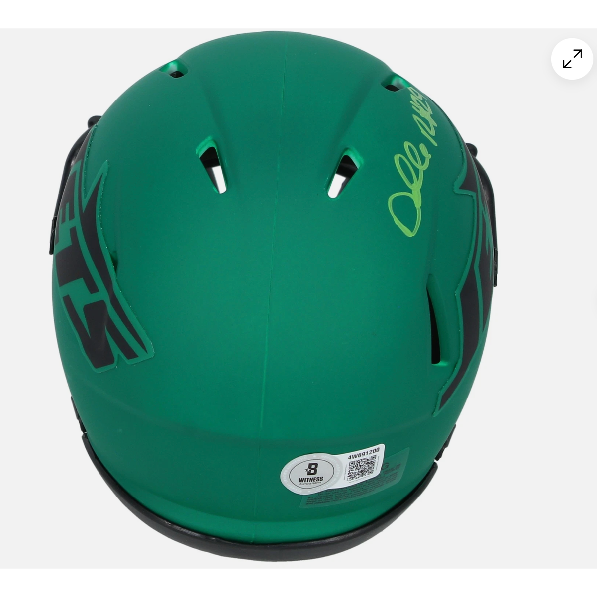 Darrelle Revis Autographed New Yor Jets RAVE Speed Mini Helmet Beckett Witnessed
